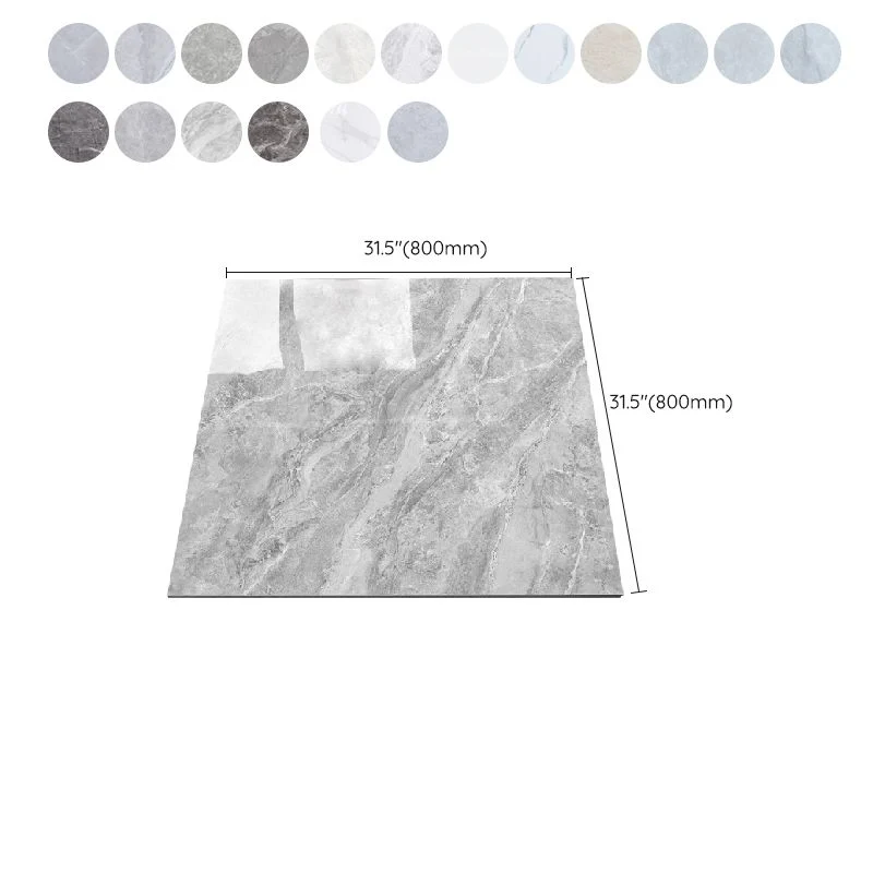 Baldosa para pared y piso con estampado de mármol, baldosas para interior cuadradas de porcelana para sala de estar Blanco...