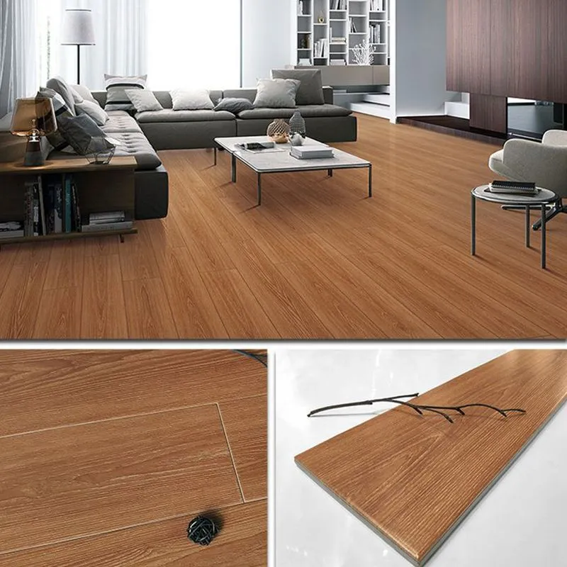 Baldosa de piso de cerámica cincelada teñida rectangular para sala de estar interior Gris Clearhalo
