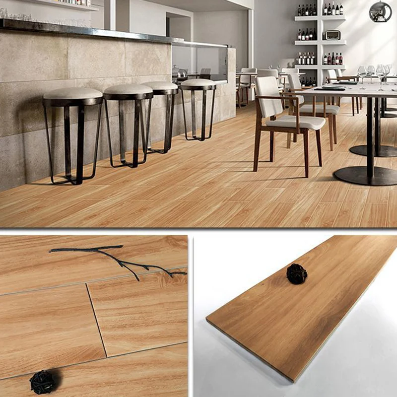 Baldosa de piso de cerámica cincelada teñida rectangular para sala de estar interior Gris Clearhalo