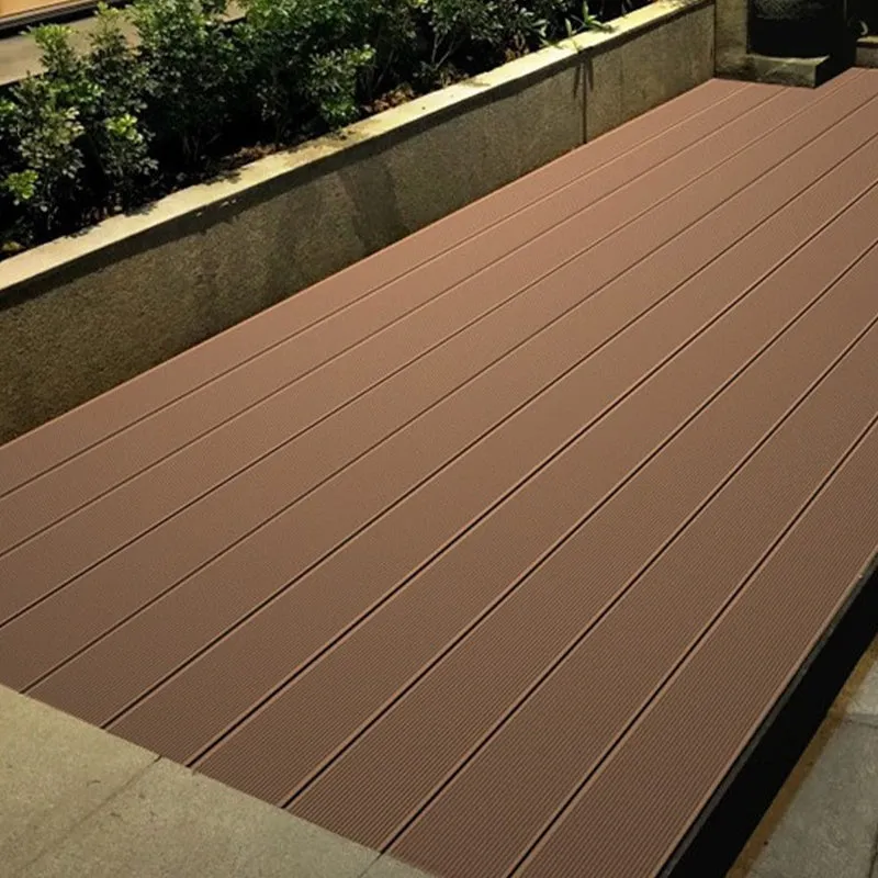 Baldosa de piso contemporánea Smooth Click Lock de madera de ingenierí para patio y jardín Marron Clearhalo