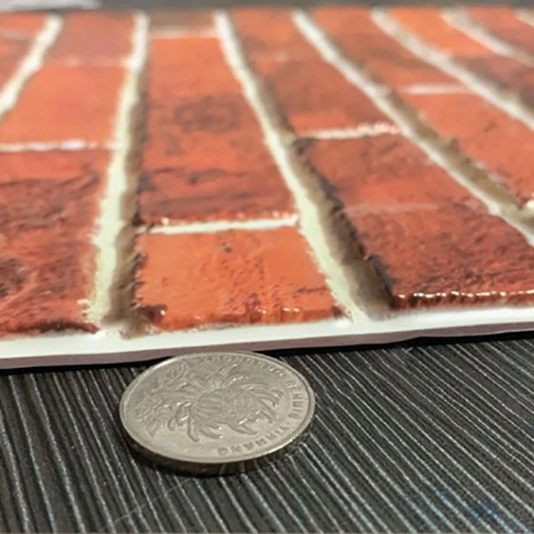 Baldosa de plástico para pelar y pegar, teja de metro 3D con antideslizante Marron Clearhalo