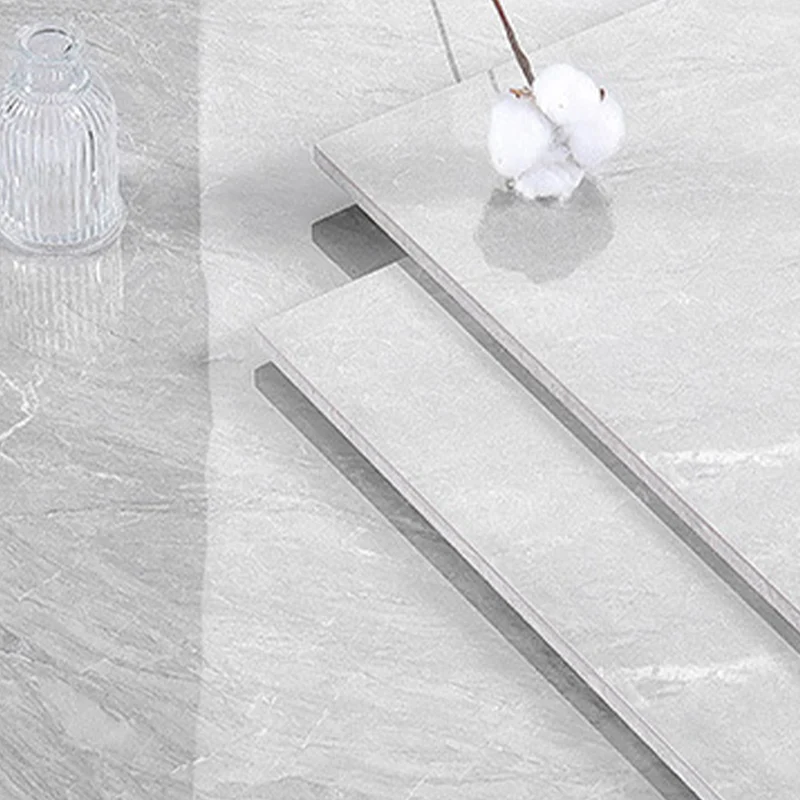 Baldosa pulida de estilo moderno, resistente al agua, cuadrada, con borde recto Gris Clearhalo