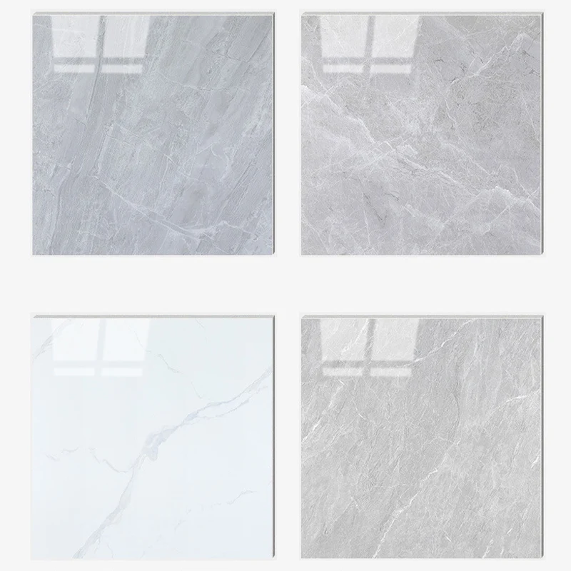 Baldosa pulida de estilo moderno, resistente al agua, cuadrada, con borde recto Gris Clearhalo