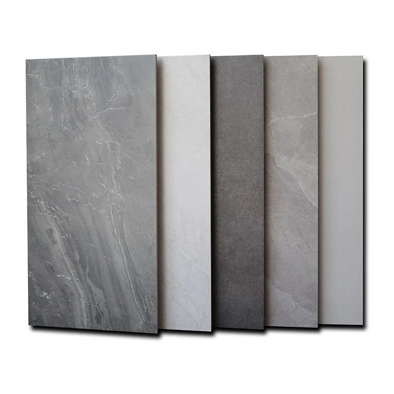 Baldosa rectangular de borde recto con apariencia de mármol singular mate gris Topo Clearhalo