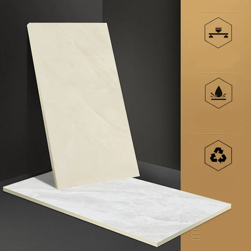Baldosa rectangular con borde recto, diseño de efecto de textura de mármol Gris Clearhalo