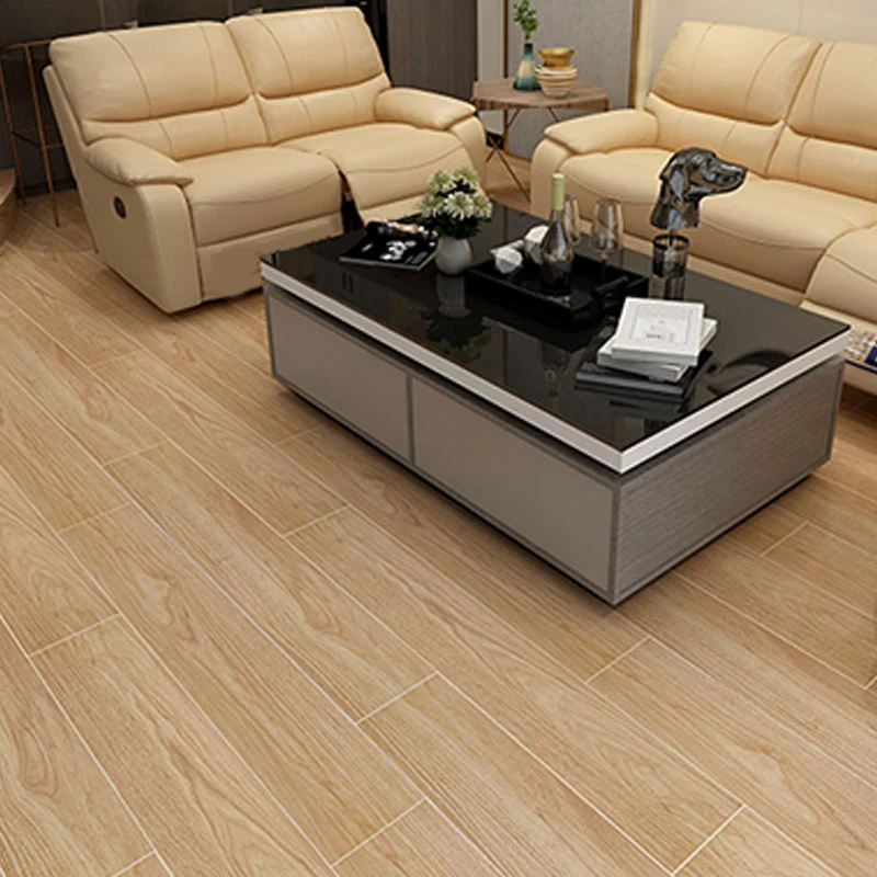 Baldosa rectangular con diseño de efecto madera y borde recto Marron Clearhalo