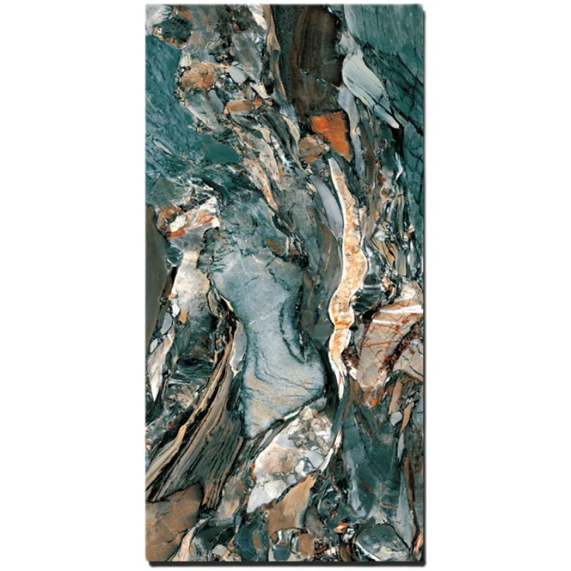 Baldosa rectangular con espejo de mosaico singular con apariencia de mármol Verde Clearhalo