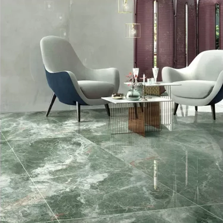 Baldosa rectangular con espejo de mosaico singular con apariencia de mármol Verde Clearhalo