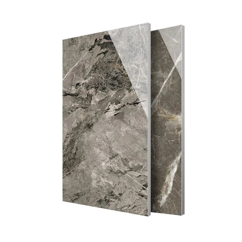 Baldosa rectangular de diseño pulido con borde recto para sala de estar Marron Clearhalo