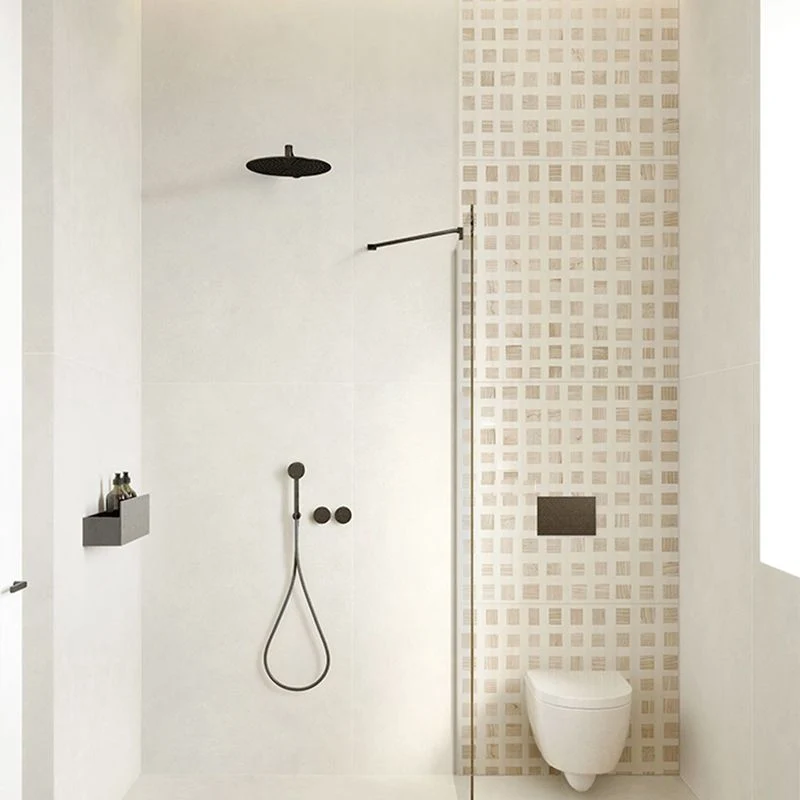 Baldosa rectangular de estilo moderno Baldosa de borde recto resistente arañazos Beis Clearhalo