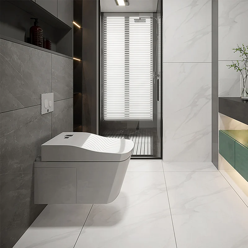 Baldosa rectangular para pared y piso Baldosa para piso y pared de mármol de imitación de borde recto Gris Clearhalo