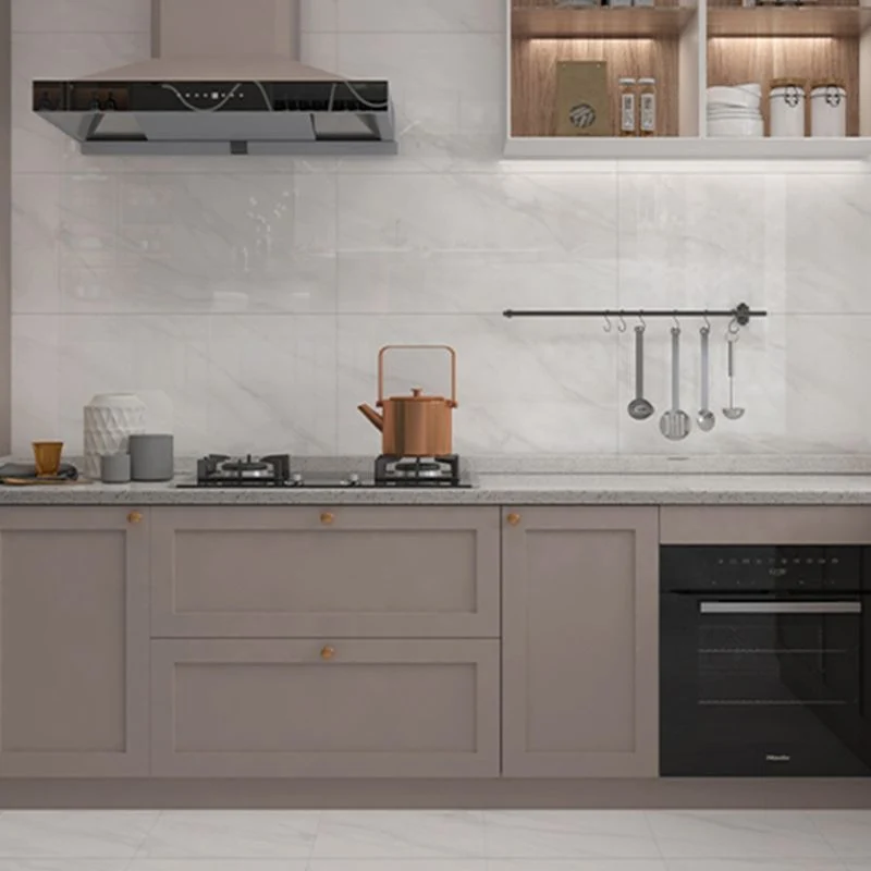 Baldosa rectangular pulida para pared y piso, material mixto, teja con apariencia de mármol Blanco Clearhalo