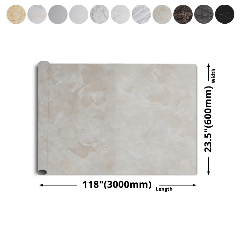 Baldosa rectangular de PVC de 23,6" para pelar y pegar, para cocina Blanco Clearhalo