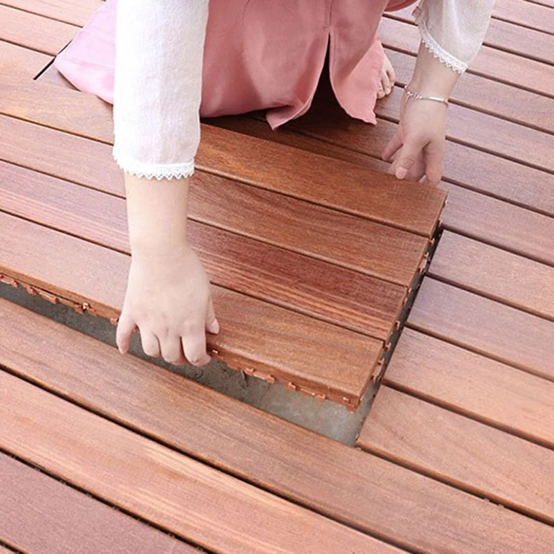Baldosa de teca tradicional resistente al agua, suelo de madera con cerradura de clic para jardín y Patio Clearhalo