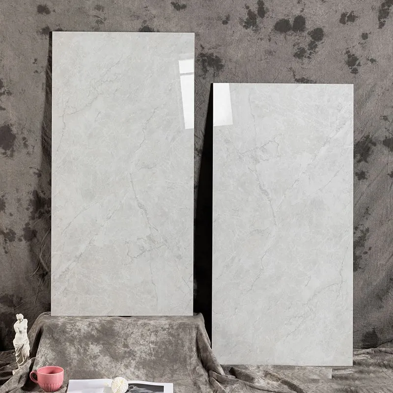 Baldosa veteada de borde recto, baldosa singular rectangular pulida Gris Clearhalo