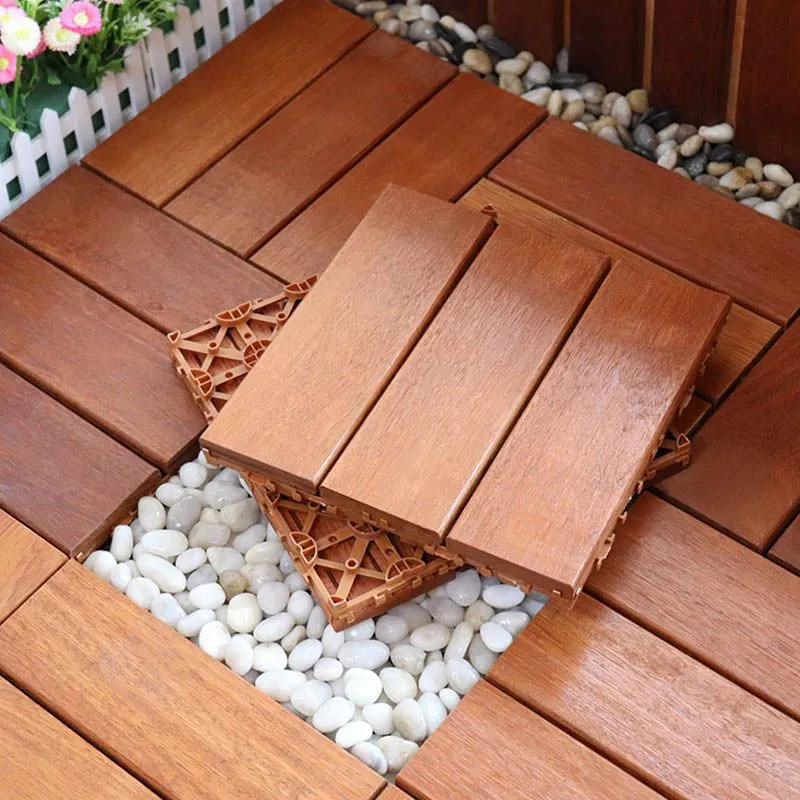 Baldosas de madera clásicas para terrazas, baldosas compuestas entrelazadas para suelos de patio Clearhalo