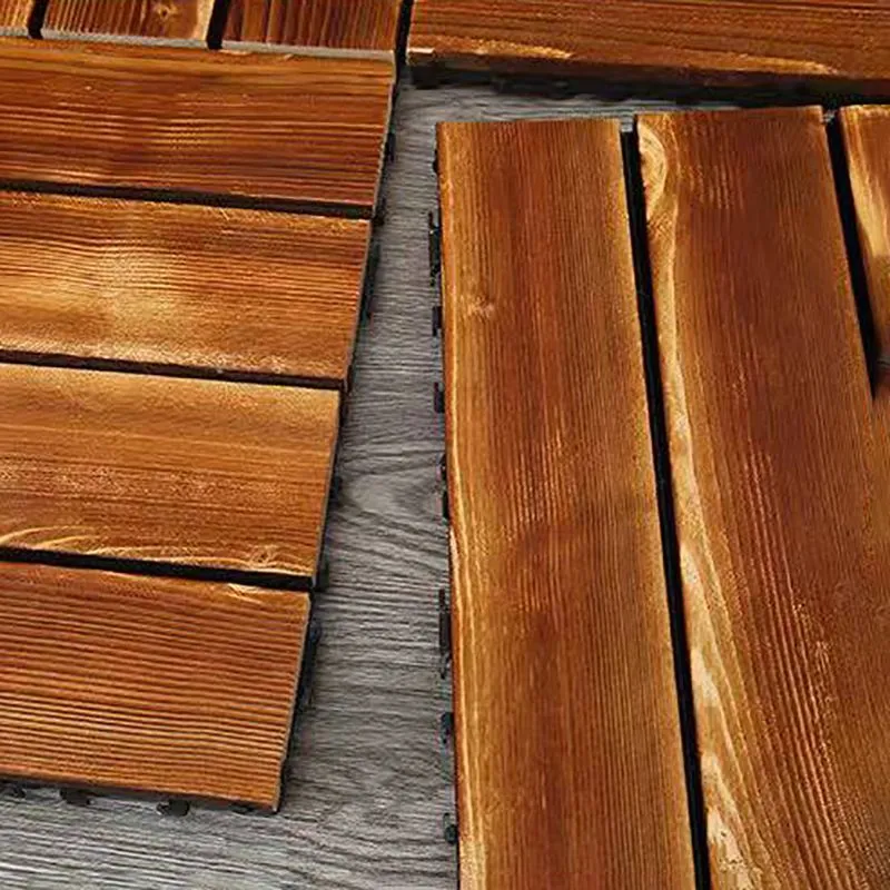 Baldosas de madera de 4 listones, instalación entrelazada, baldosas de tablero de piso Clearhalo