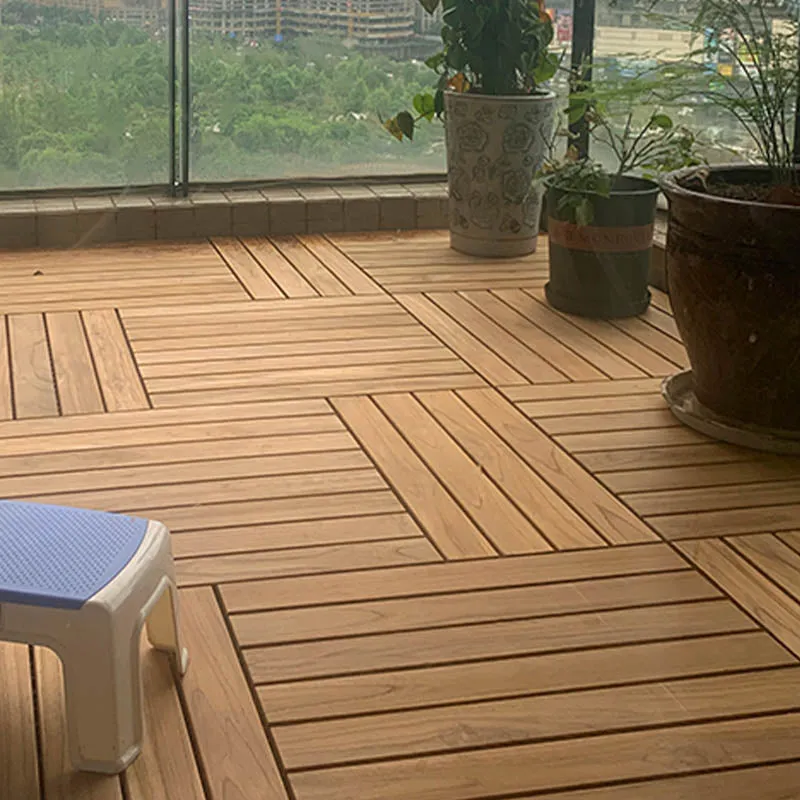 Baldosas para pisos entrelazadas compuestas Tablones de piso de madera para exteriores Clearhalo