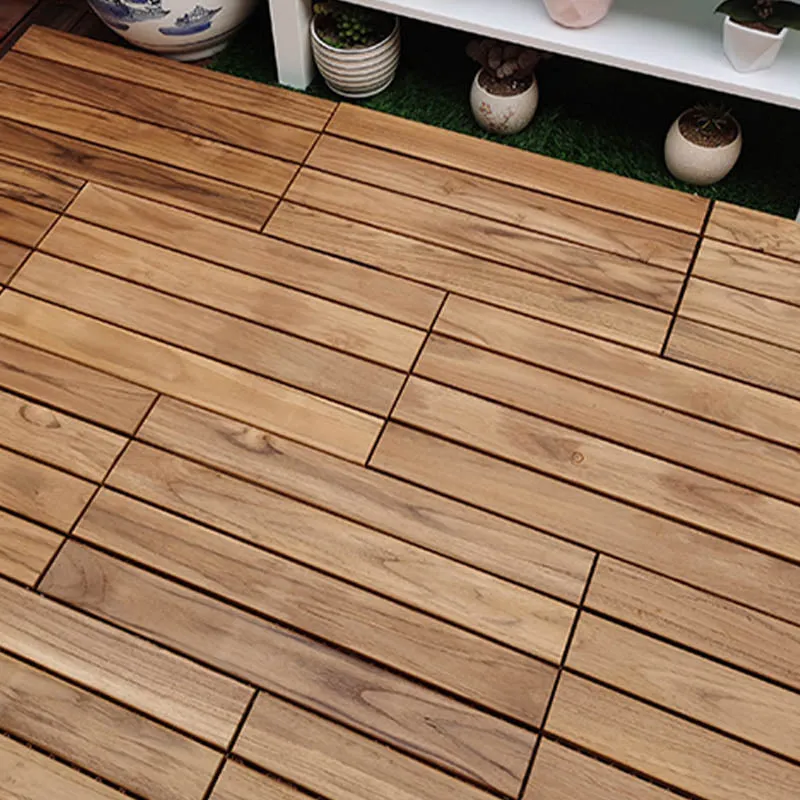 Baldosas para pisos entrelazadas compuestas Tablones de piso de madera para exteriores Clearhalo