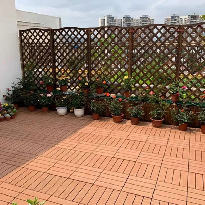 Baldosas de suelo de madera entrelazadas de color sólido de tablón de cubierta compuesto Clearhalo