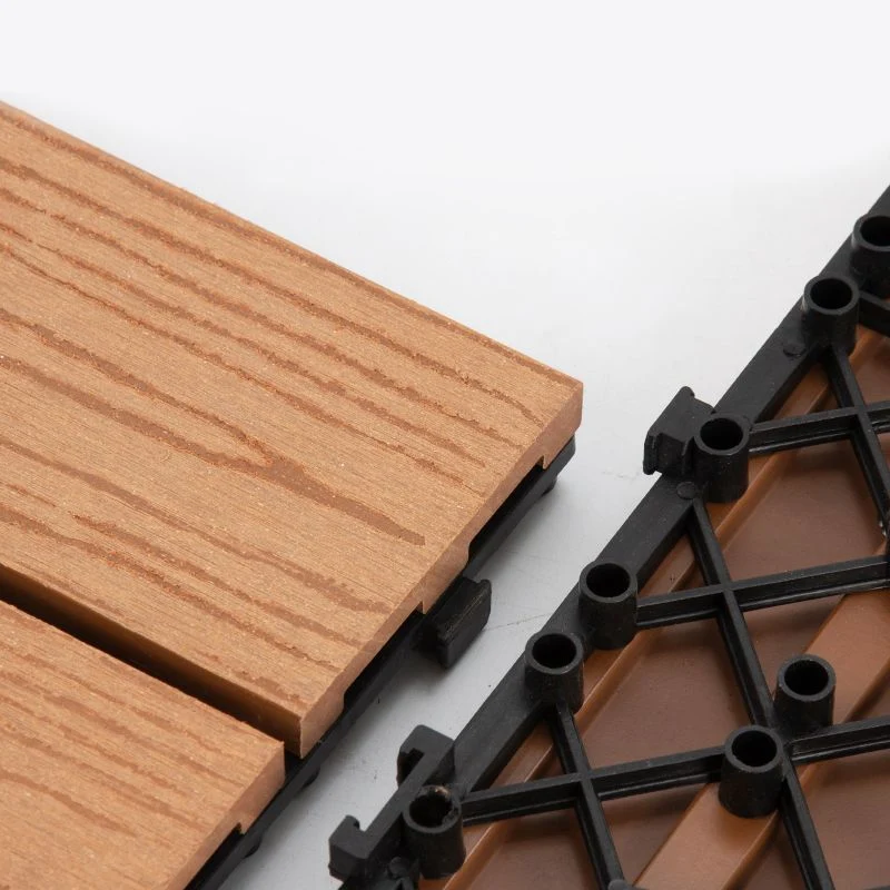 Baldosas de suelo de madera entrelazadas de color sólido de tablón de cubierta compuesto Clearhalo