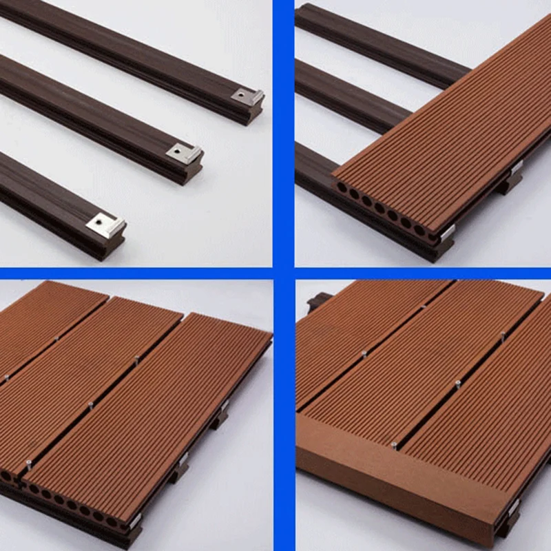 El Decking de madera al aire libre teja el tablero de suelo impermeable del modelo rayado Clearhalo