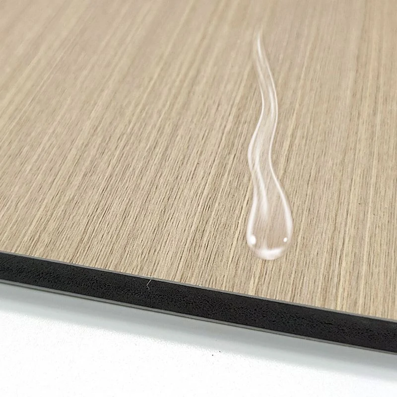 Diseño moderno del grano de madera del techo liso de la pared de los paneles contra salpicaduras de la lata Beis Clearhalo