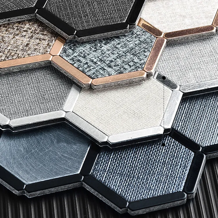 Fondo de pantalla de azulejos de mosaico Forma hexagonal Peel and Stick Backsplash Blanco Clearhalo