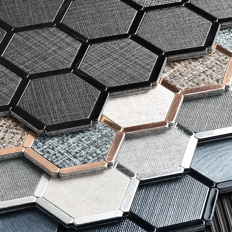 Fondo de pantalla de azulejos de mosaico Forma hexagonal Peel and Stick Backsplash Blanco Clearhalo