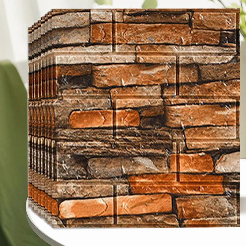 Juego de 2 paneles de pared para baño y sala de estar, ladrillo 3D, tablón de pared de granja Blanco Clearhalo