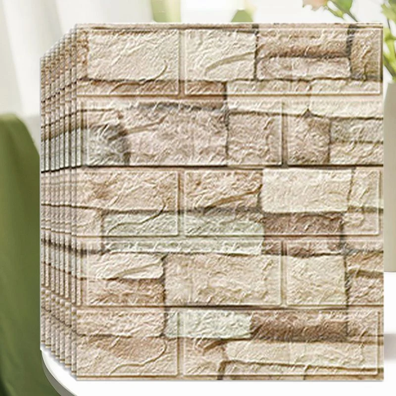 Juego de 2 paneles de pared para baño y sala de estar, ladrillo 3D, tablón de pared de granja Blanco Clearhalo