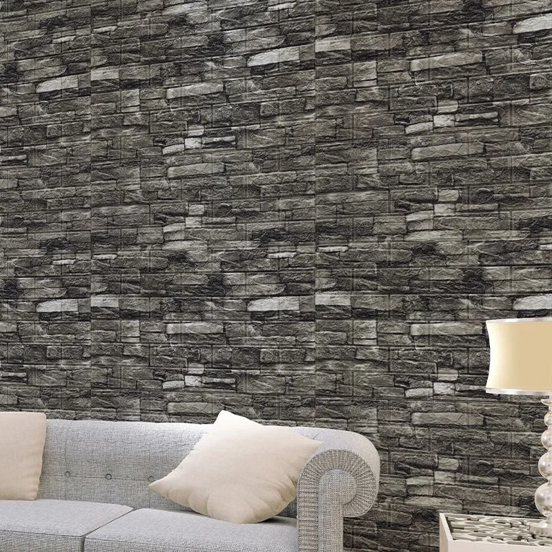Juego de 2 paneles de pared para sala de estar, baño, ladrillo 3D, tablón de pared de granja Blanco Clearhalo