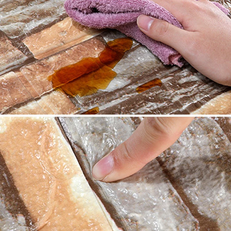 Juego de 2 paneles de pared para sala de estar, baño, ladrillo 3D, tablón de pared de granja Blanco Clearhalo