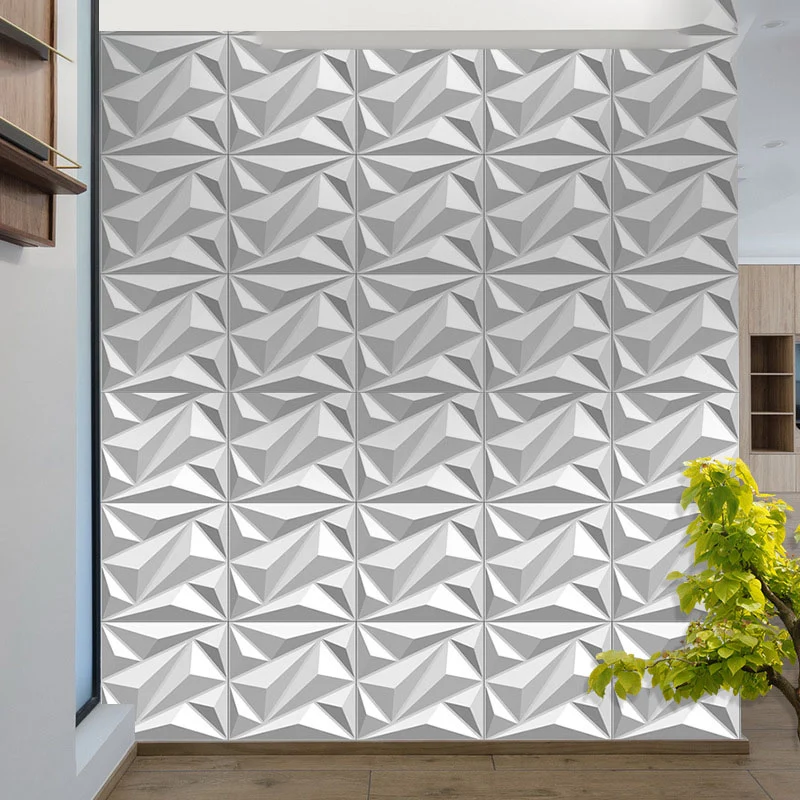 Juego de 40 paneles de pared para salón, baño, impresión 3D, estilo moderno, color blanco Clearhalo