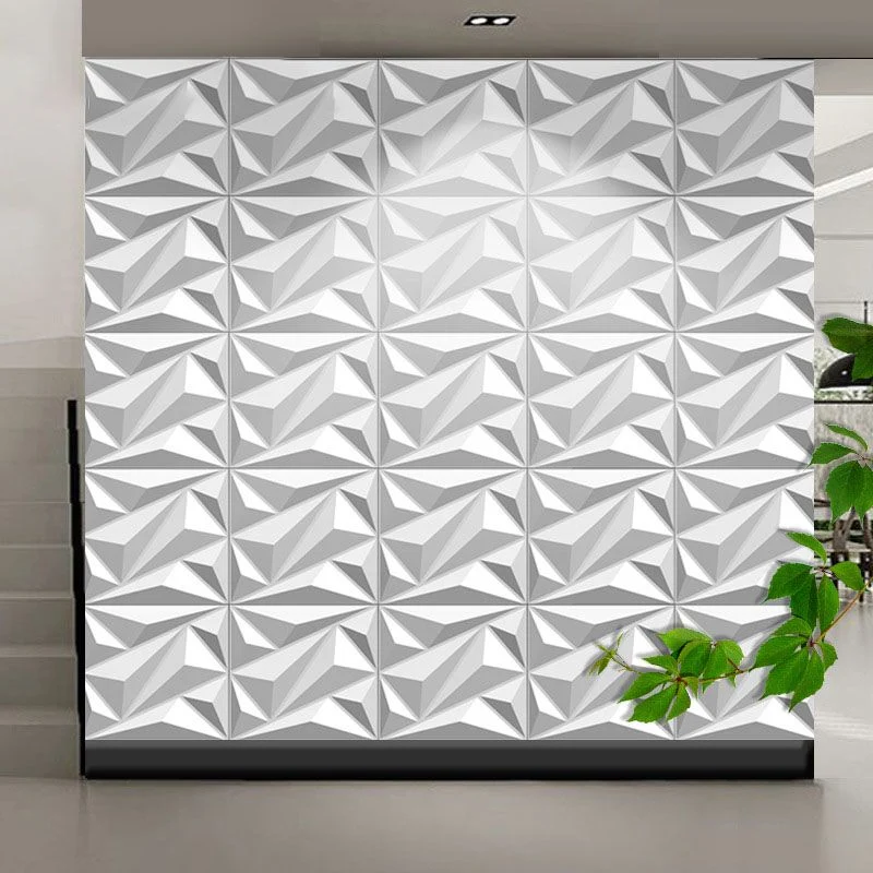 Juego de 40 paneles de pared para salón, baño, impresión 3D, estilo moderno, color blanco Clearhalo