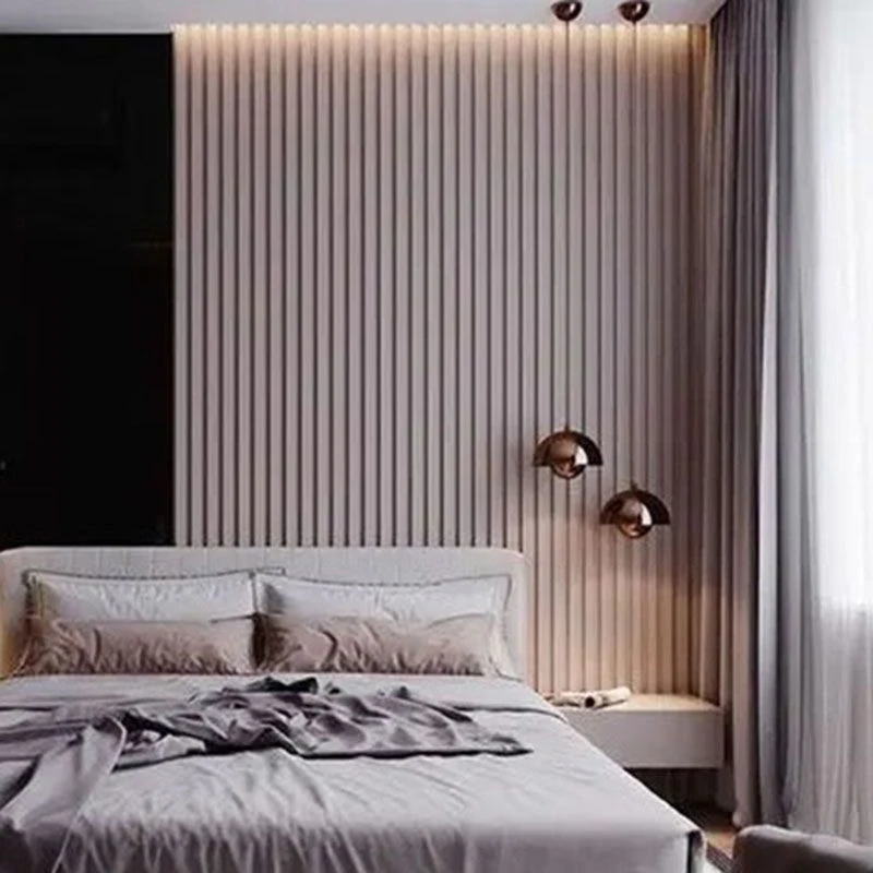 Los paneles de pared de madera modernos pegan el panel de pared impermeable de la sala de estar Marron Clearhalo