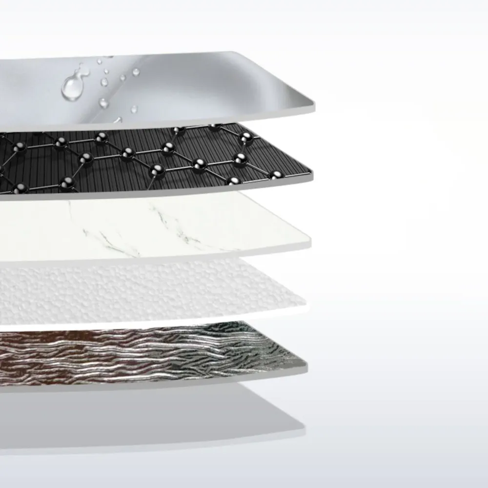 Marmoleado impermeable PVC Tin Backsplash Peel and Stick Panel de pared interior Gris Clearhalo