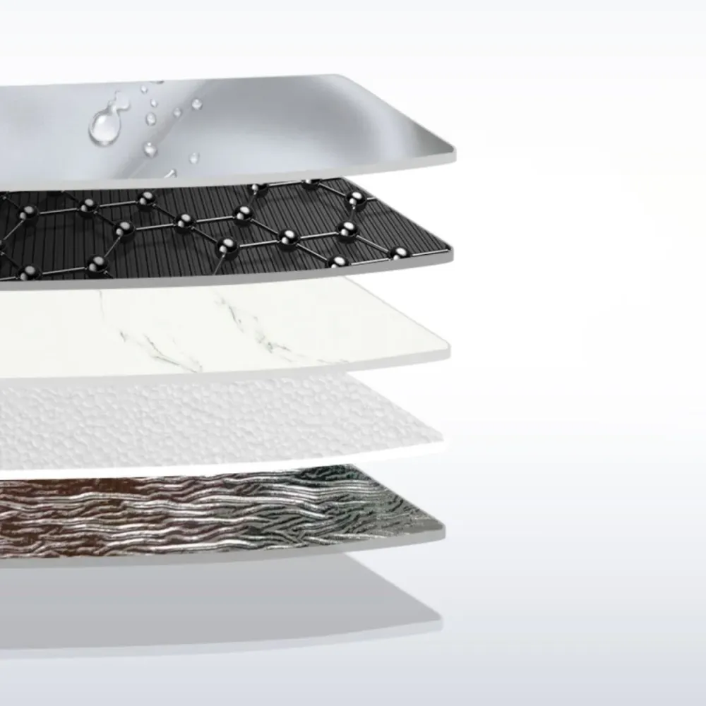 Marmoleado impermeable PVC Tin Backsplash Peel and Stick Panel de pared interior Gris Clearhalo