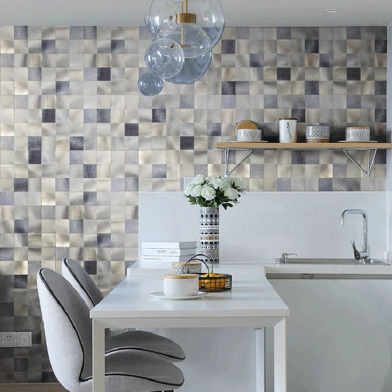 Panel de pared de aluminio y plástico, estilo industrial, para el hogar, sala de estar, pared (paquete de 1) Azul Clearhalo