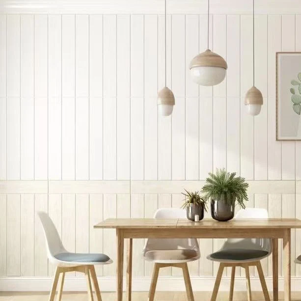 Panel de pared con efecto de madera, paneles de pared de estilo moderno para sala de estar, pelar y pegar Azul Clearhalo