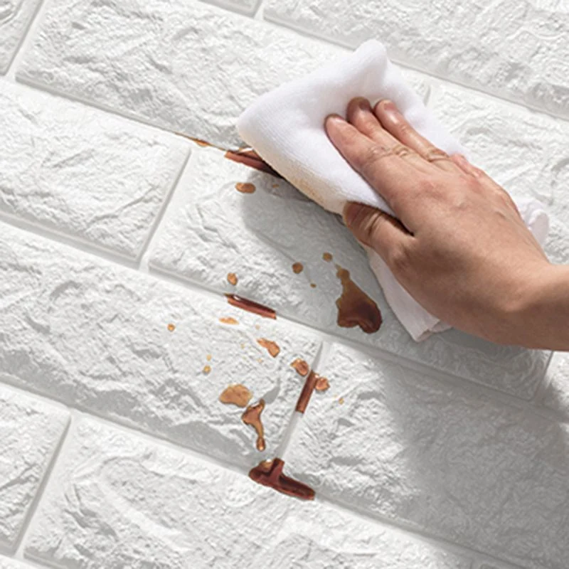 Panel de pared interior impermeable autoadhesivo con relieve 3D de PVC moderno para azulejos de pared Cafe Clearhalo