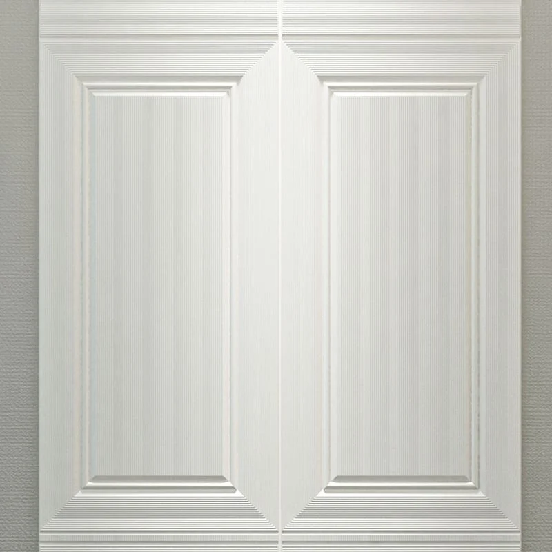 Panel de pared interior resistente al rayado con revestimiento de madera 3D resistente al agua y pegado Blanco Clearhalo