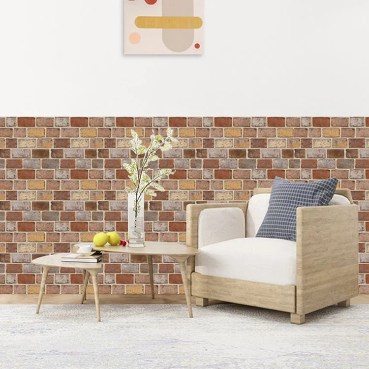 Panel de pared de ladrillo artificial estilo granja Panel de pared de salón para el hogar simple (paquete de 5) Clearhalo
