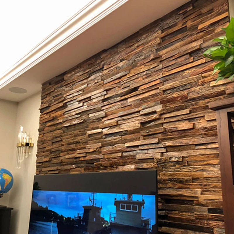 Panel de pared de madera maciza estilo granja, placa de pared para sala de estar, hogar comercial (paquete de 1) Marron Cl...