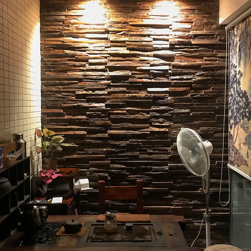 Panel de pared de madera maciza estilo granja, placa de pared para sala de estar, hogar comercial (paquete de 1) Marron Cl...