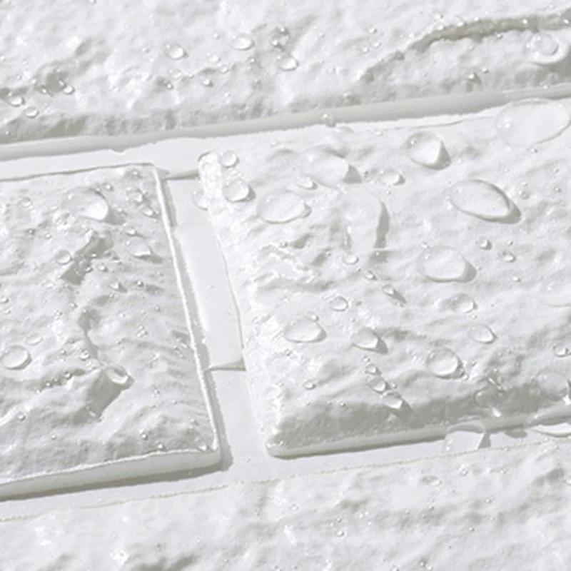 Panel de pared moderno PVC 3D Panel de acceso la pared impermeable autoadhesivo en relieve Blanco Clearhalo