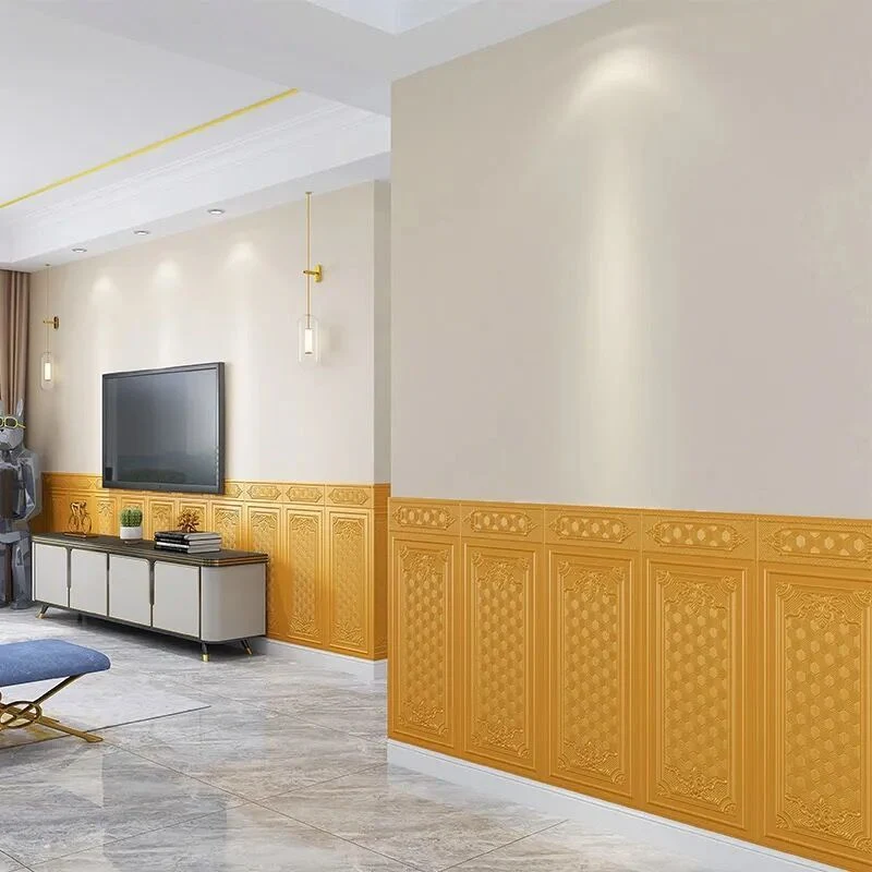 Panel de pared Paneles contra salpicaduras impermeables con relieve 3D para sala de estar Nuez Clearhalo