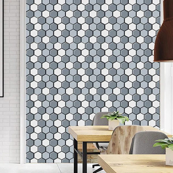 Panel de pared 3D Pared de panel de baño de sala de estar minimalista moderna para el hogar (paquete de 5) Gris Clearhalo