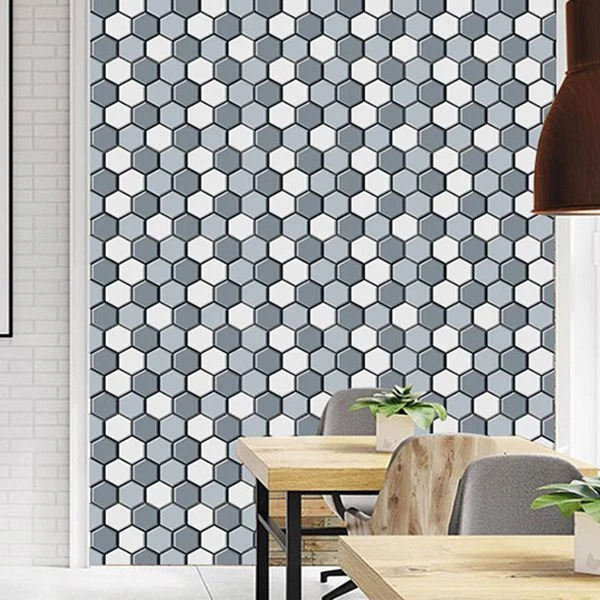 Panel de pared 3D Pared de panel de baño de sala de estar minimalista moderna para el hogar (paquete de 5) Gris Clearhalo