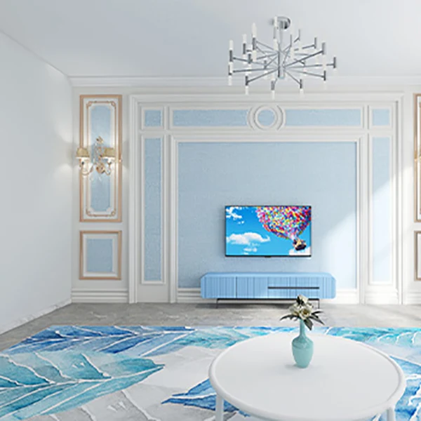 Paneles impermeables modernos para pelar y pegar paneles contra salpicaduras para sala de estar Azul Clearhalo